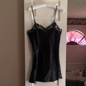Victoria's Secret Black Lace Trim Chemise